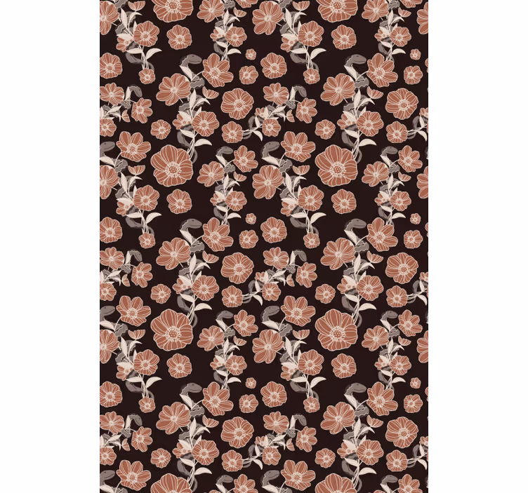 Vintage dark pattern flower roller blind - TenStickers