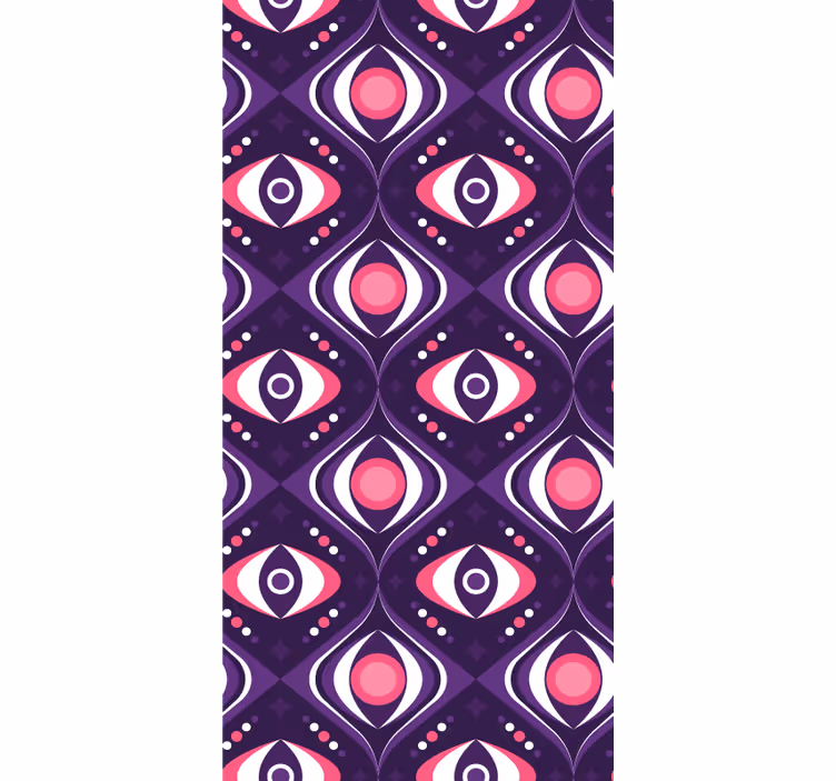 Retro dark circles and waves roller blind - TenStickers