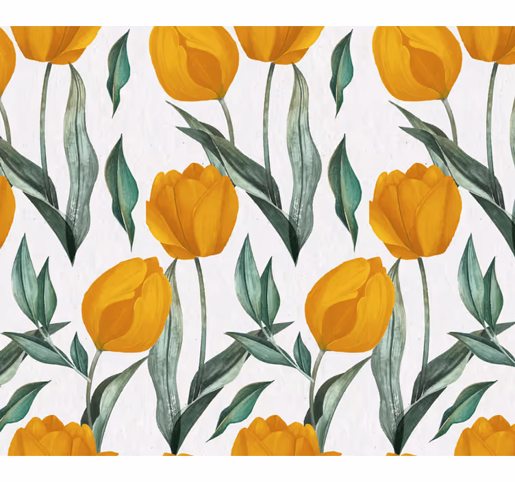 Yellow Tulip Blooms flowers and plants roller blind - TenStickers