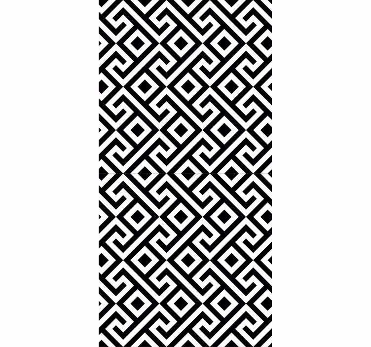 Geometric Black White texture and pattern roller blind - TenStickers