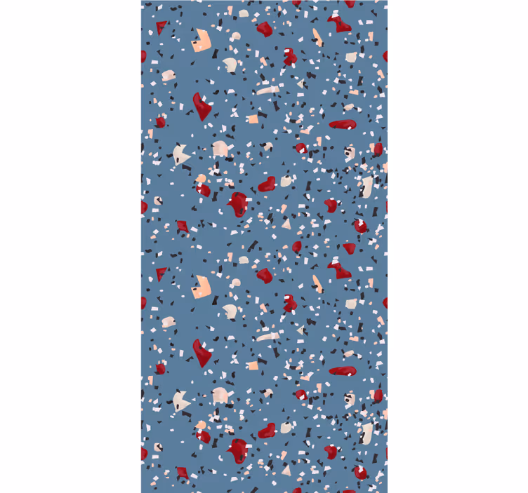 Blue geometric terrazzo texture and pattern roller blind - TenStickers