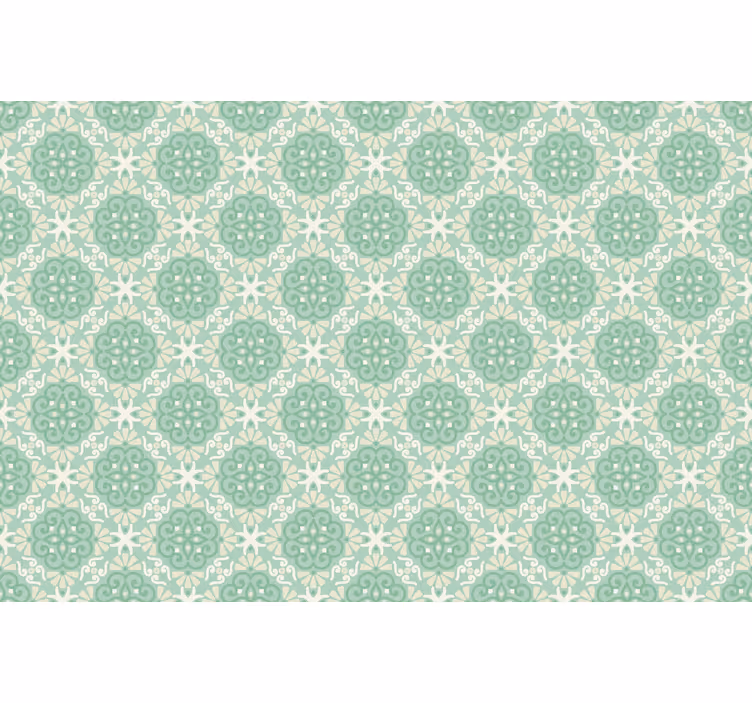 Green floral pattern Nordic blind - TenStickers