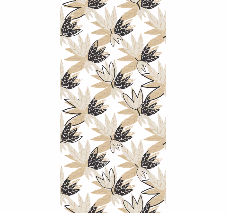 Beige leaves pattern Nordic blind - TenStickers