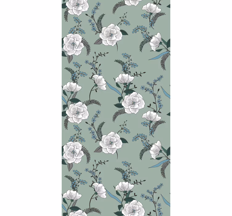 Magnolia Floral Pattern flowers and plants roller blind - TenStickers