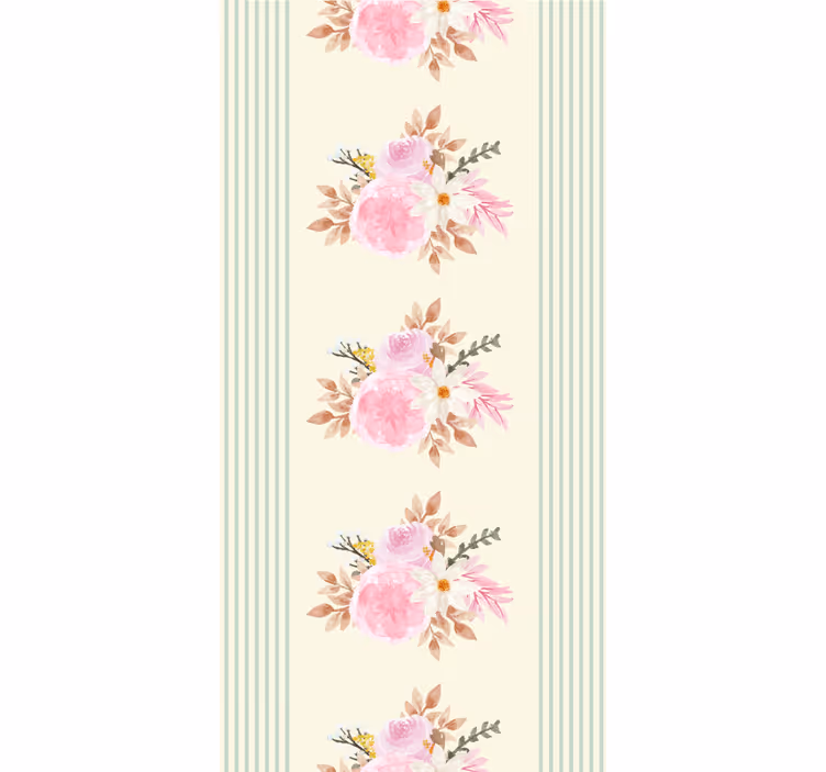 Flowers and plants roller blind french provincial stripe - TenStickers