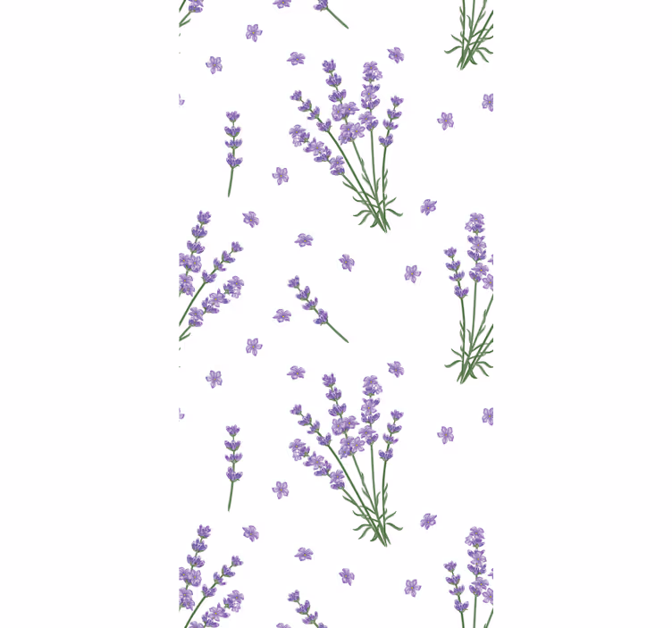 Lavender Floral Pattern flowers and plants roller blind - TenStickers