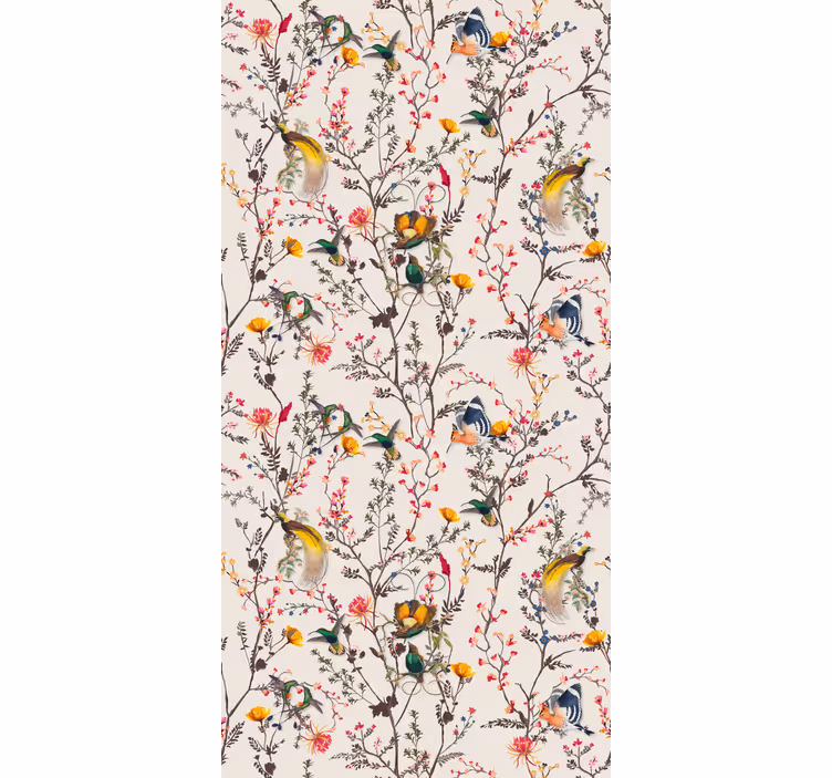 Birds and blooms tree roller blind - TenStickers