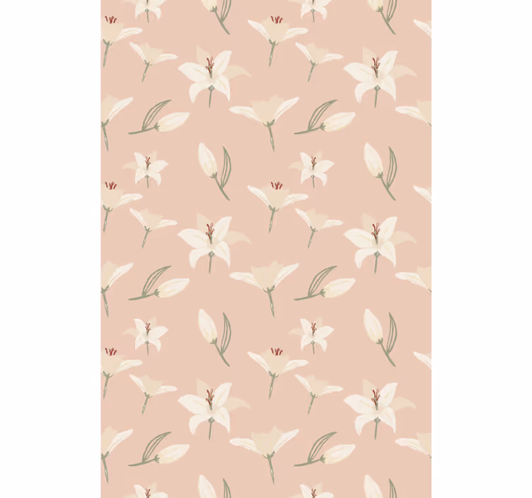 White lily nude background pattern Flower blind - TenStickers