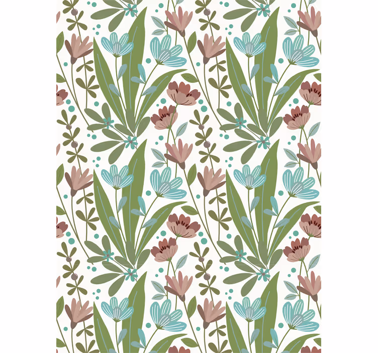 Floral Leaf Patterns flowers and plants roller blind - TenStickers