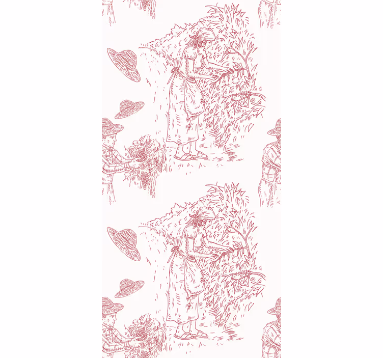Harvest Scene Illustration flowers and plants roller blind - TenStickers