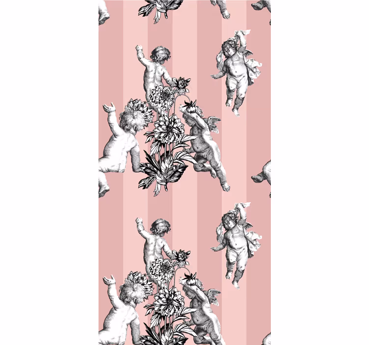 Cherubs with flowers classic roller blind - TenStickers