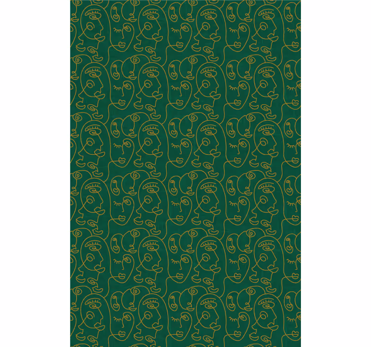 Abstract green drawn women pattern blind - TenStickers