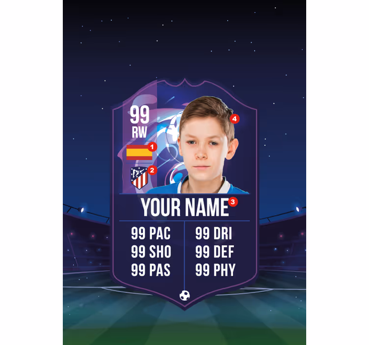 soccer player card Childrens blind - TenStickers