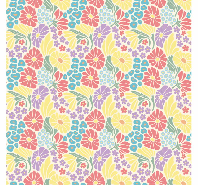 pastel flowers Living room blind - TenStickers