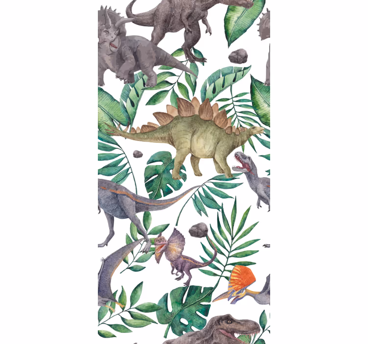 jurassic watercolor pattern Dinosaur blind - TenStickers