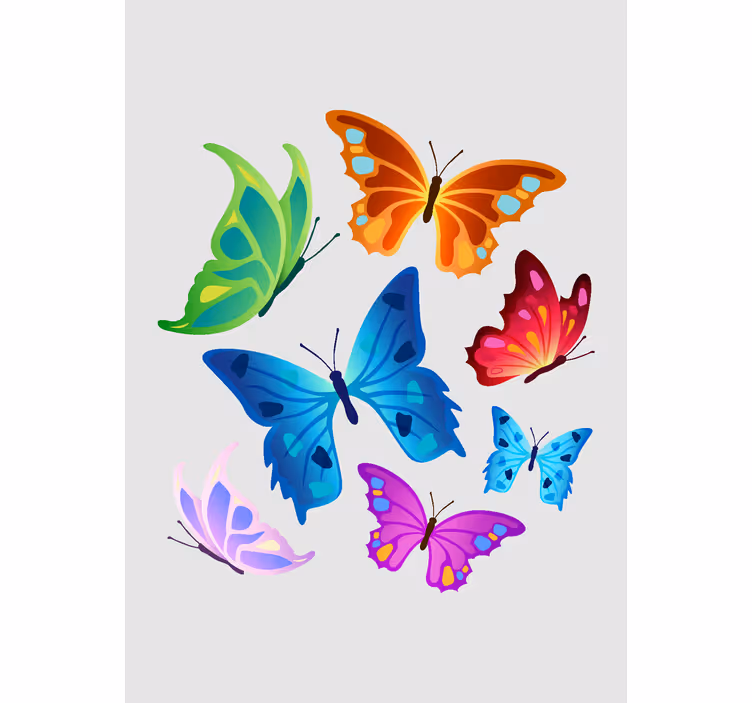 Big colorful wings Butterflies blind - TenStickers