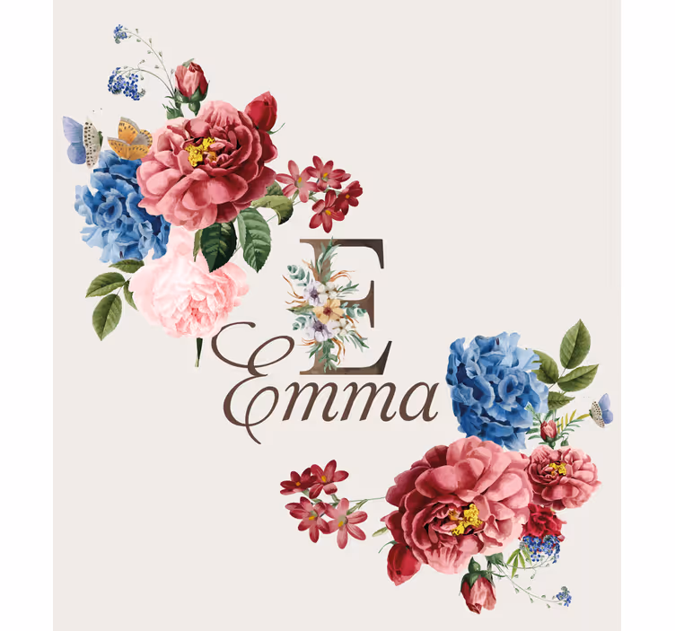 Floral initial customise roller blind - TenStickers