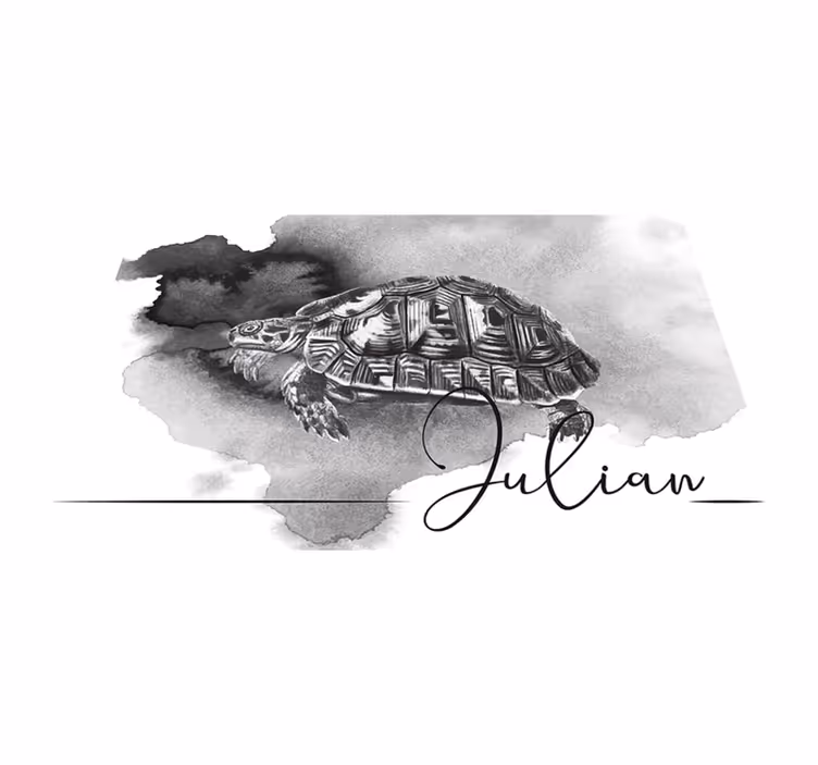 Turtle Illustration with name turtle placemats - TenStickers