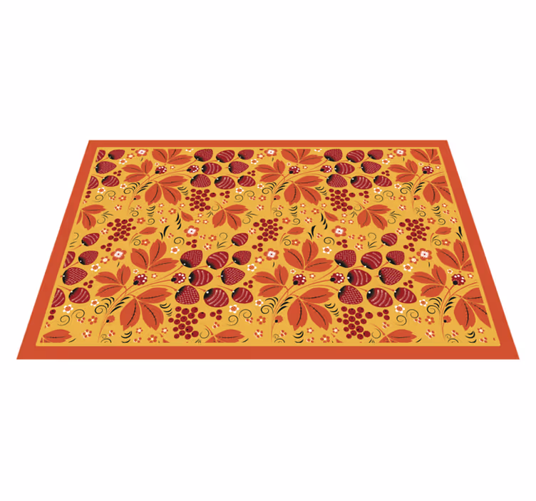 Strawberry Russian folk pattern home placemats - TenStickers