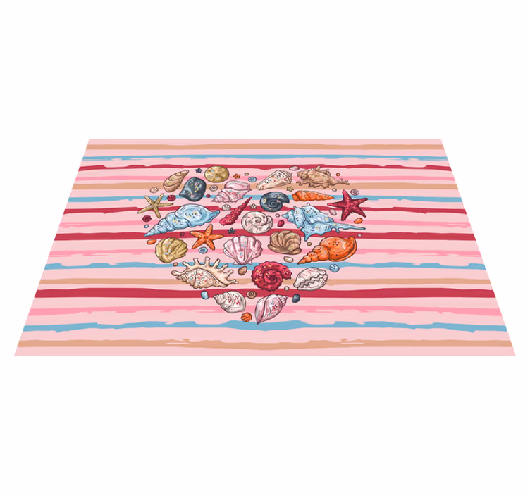 Modern placemats with shells heart design - TenStickers