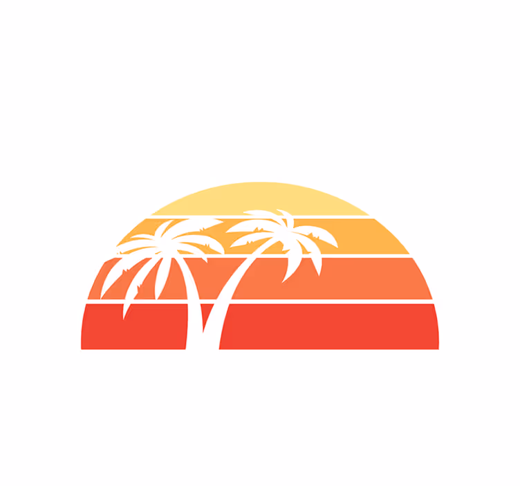 Original placemats tropical dusk landscape - TenStickers