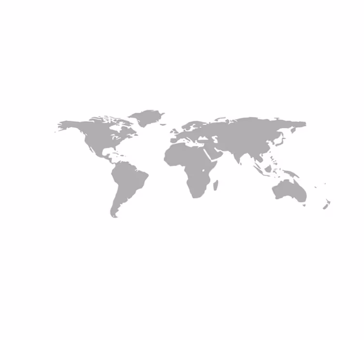 Grey world map on white original placemats - TenStickers