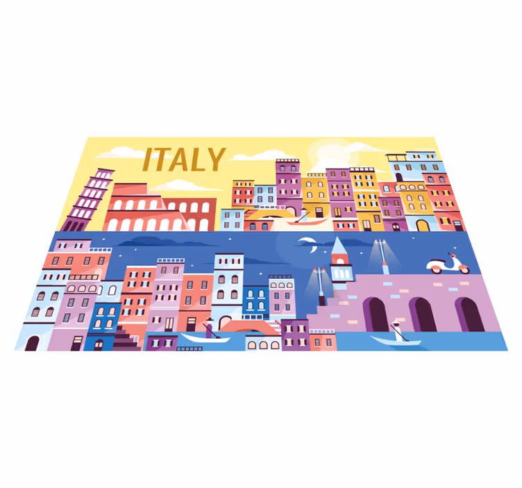 Personalisable placemats of vibrant italian cityscape - TenStickers