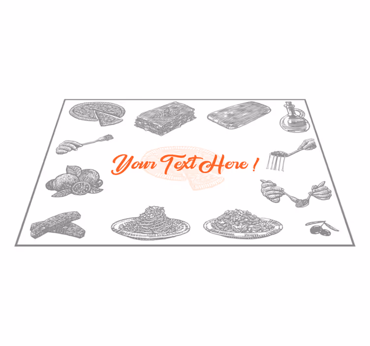 Italian food icons with text placemats - TenStickers
