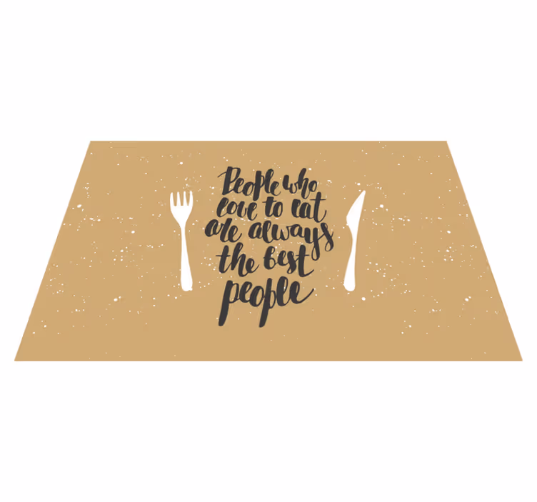 Placemat with quote forks and knives - TenStickers