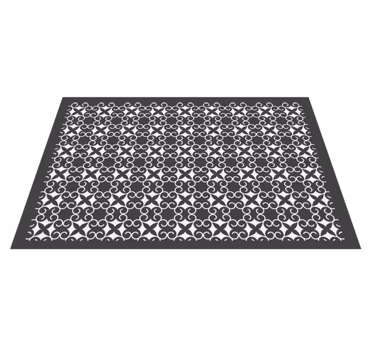 Black and white tile pattern textured placemats - TenStickers