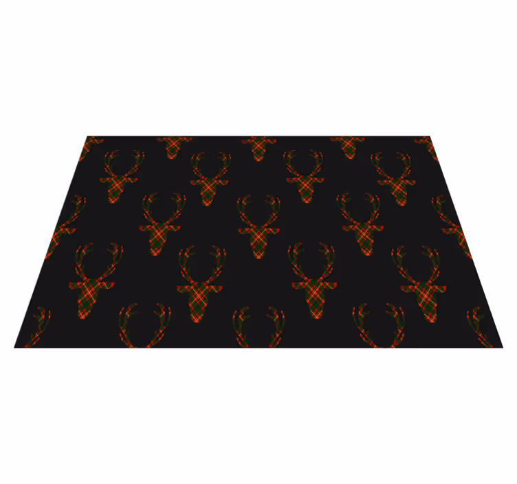 Christmas placemats plaid reindeer shapes - TenStickers