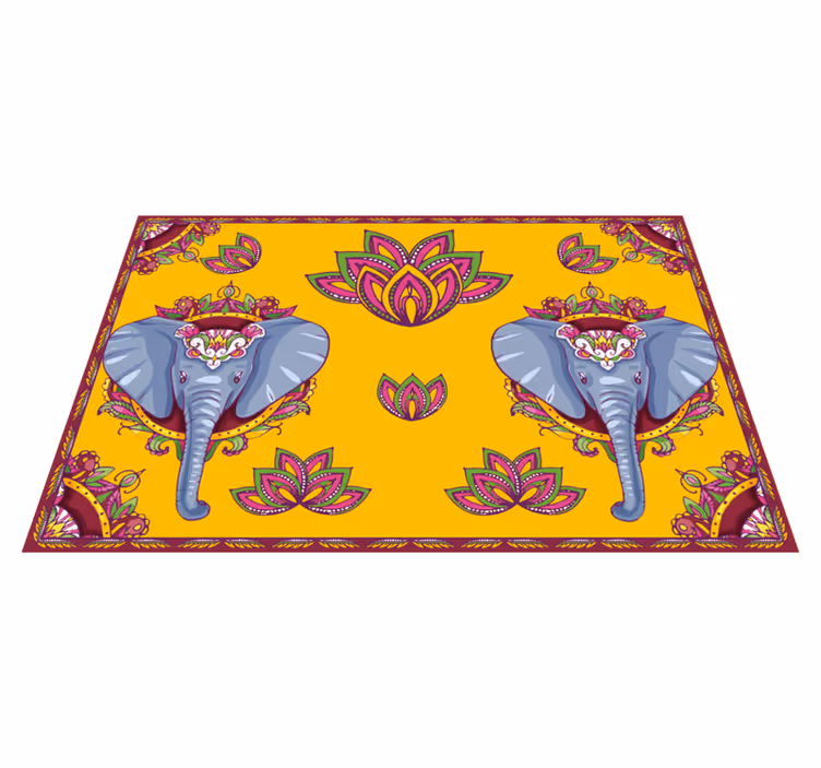 Original placemats elephant floral designs - TenStickers