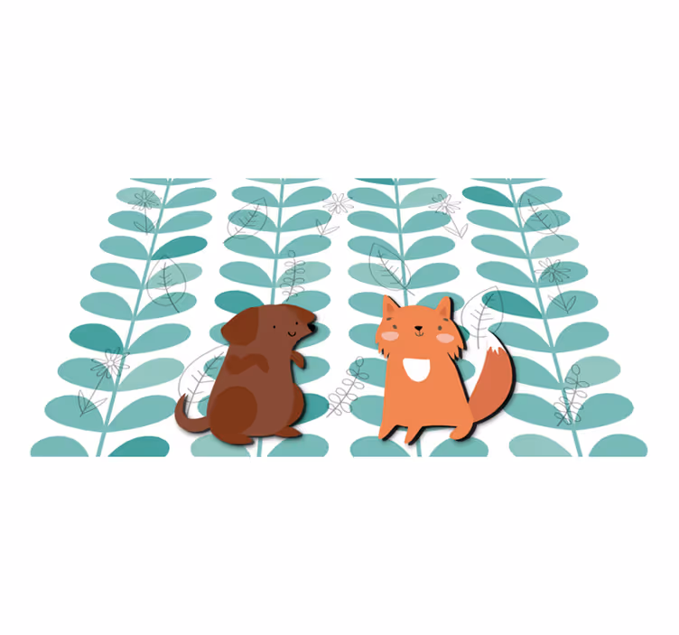 Children placemats cute animal friends - TenStickers