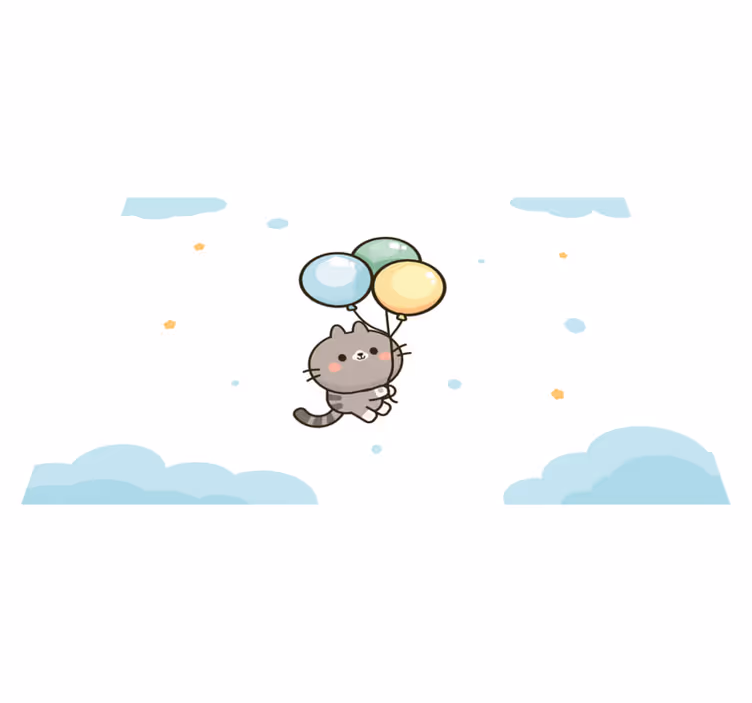Cat and balloons children placemats - TenStickers