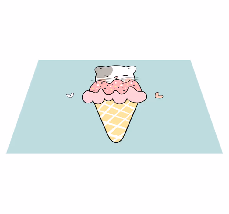Children placemats cute cat ice cream - TenStickers