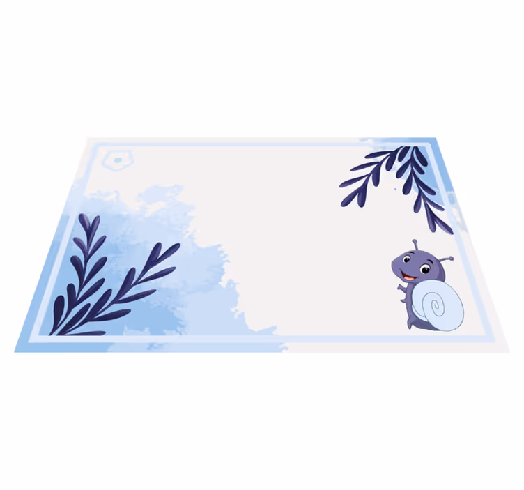 Children placemats snail character with leaves - TenStickers