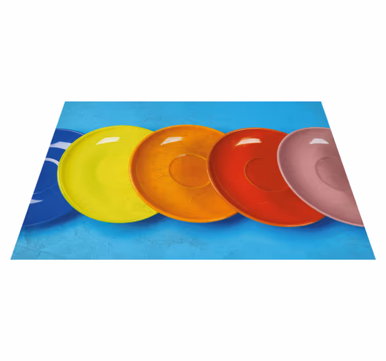 Modern placemats for vibrant round plates - TenStickers