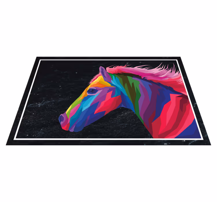 Abstract colourful horse vinyl placemats - TenStickers
