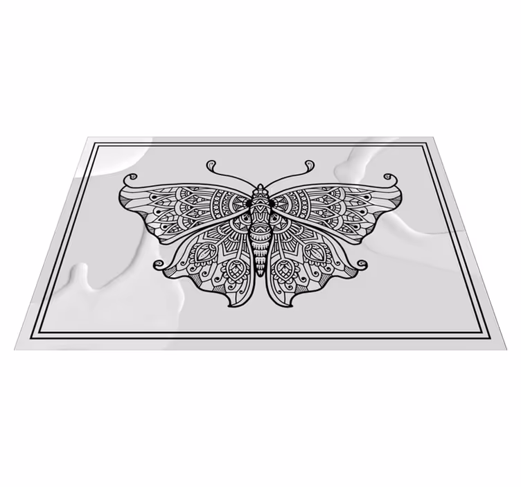 Black mandala butterfly placemats - TenStickers