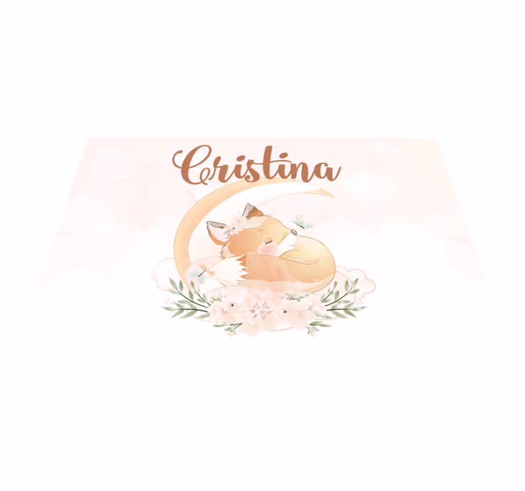 Personalizable placemats cute fox design - TenStickers