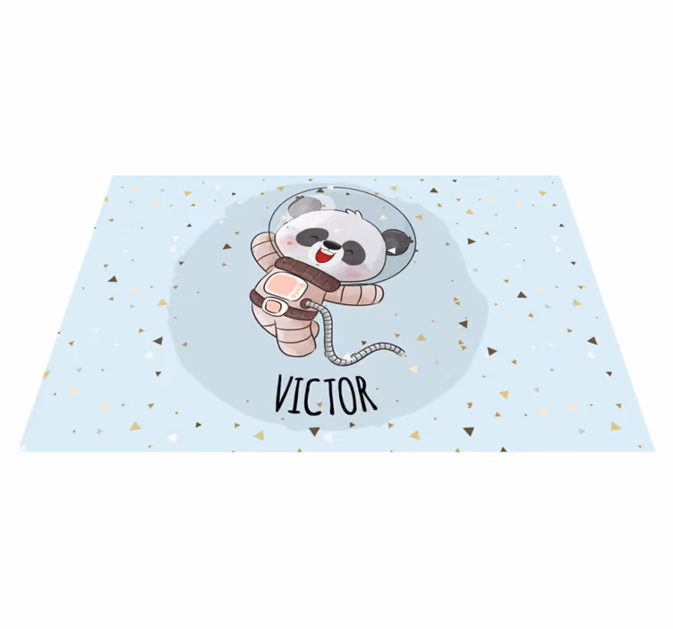 Cute panda for boy with name children placemats - TenStickers