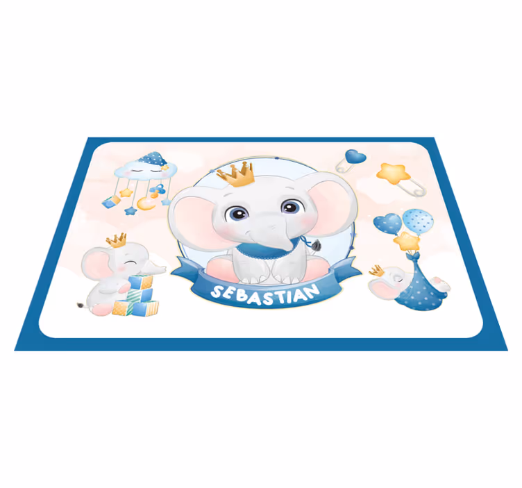 Children placemats with adorable elephant design - TenStickers