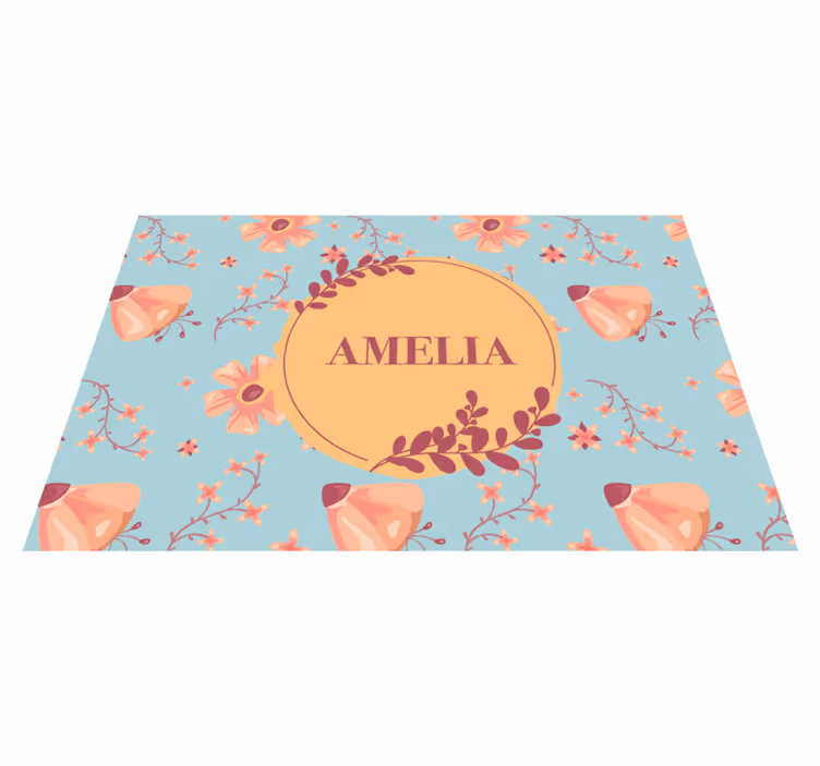 Personalizable placemats botanical personalized name - TenStickers