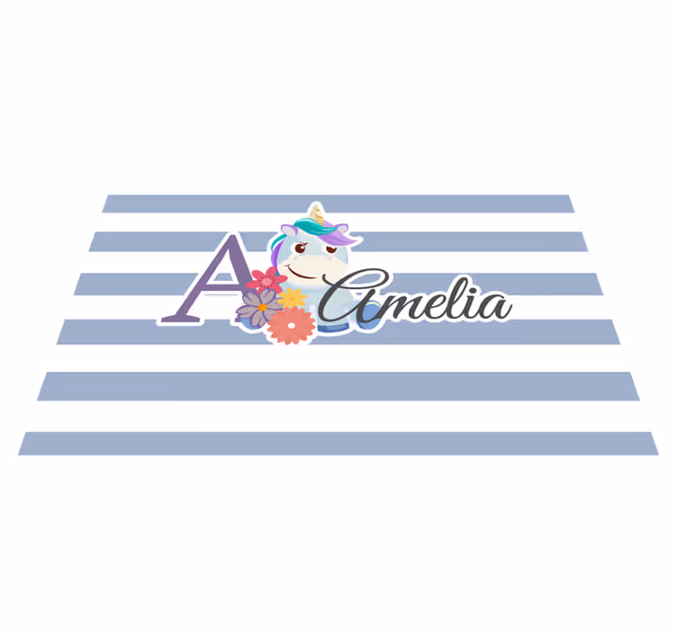Children placemats unicorn name illustration - TenStickers