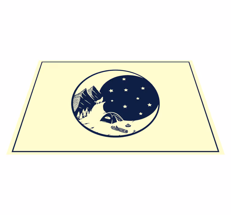 Original placemats mountain camping landscape - TenStickers