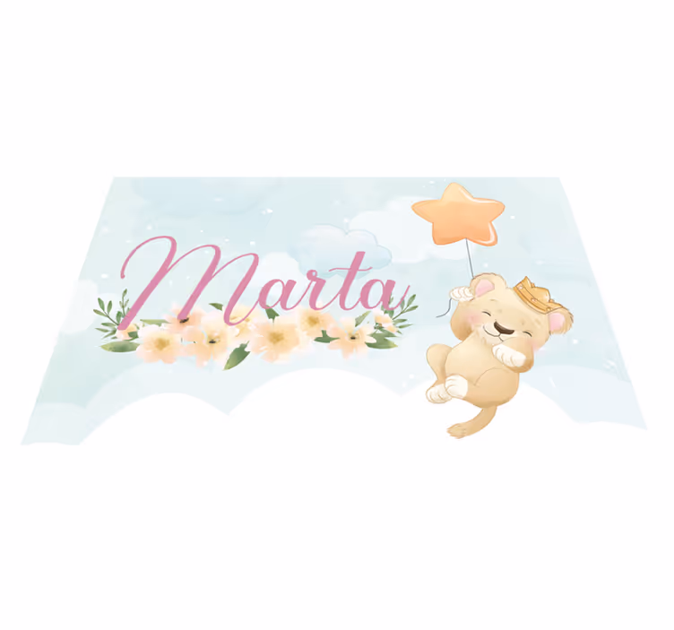 Children placemats cute lion with balloon - TenStickers
