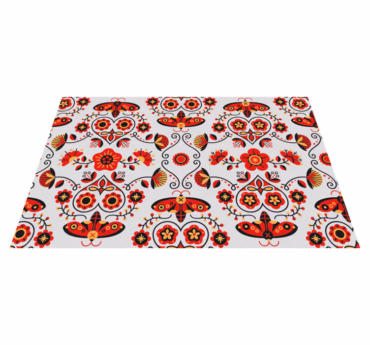 Red folklore pattern Poland original placemats - TenStickers