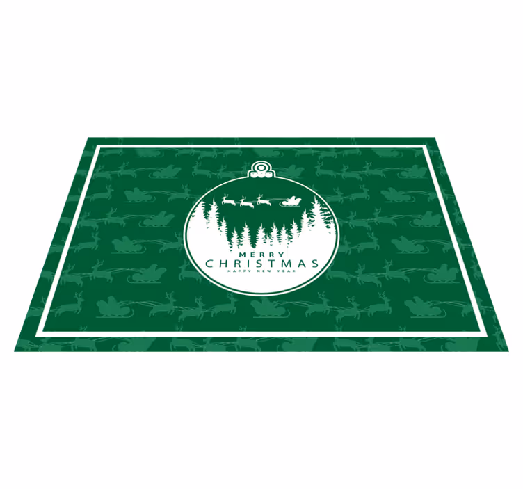 Christmas placemats christmas ornament scene - TenStickers