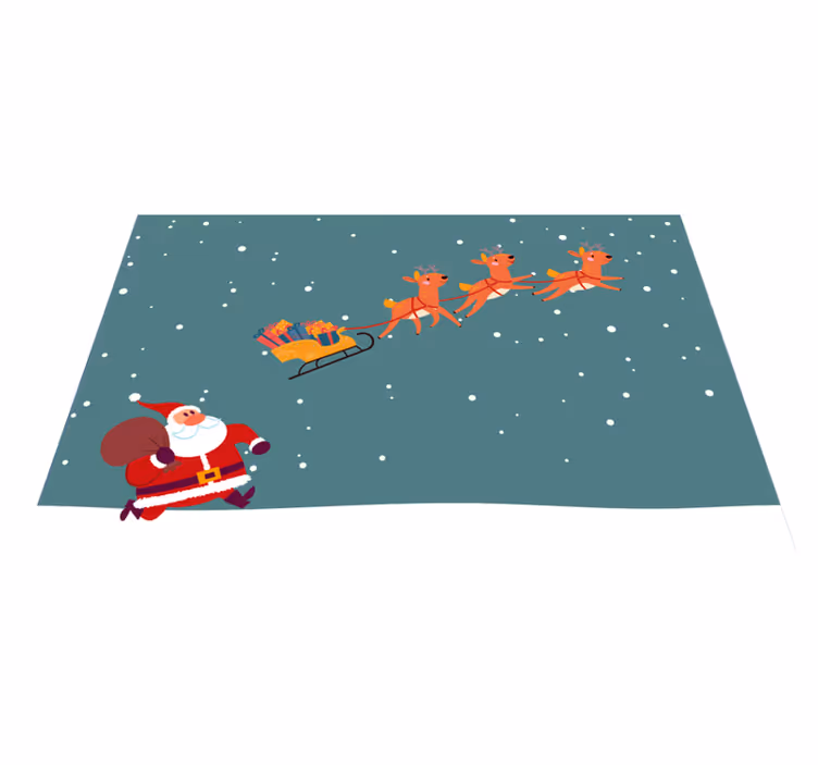Christmas placemats santa claus sleigh ride - TenStickers