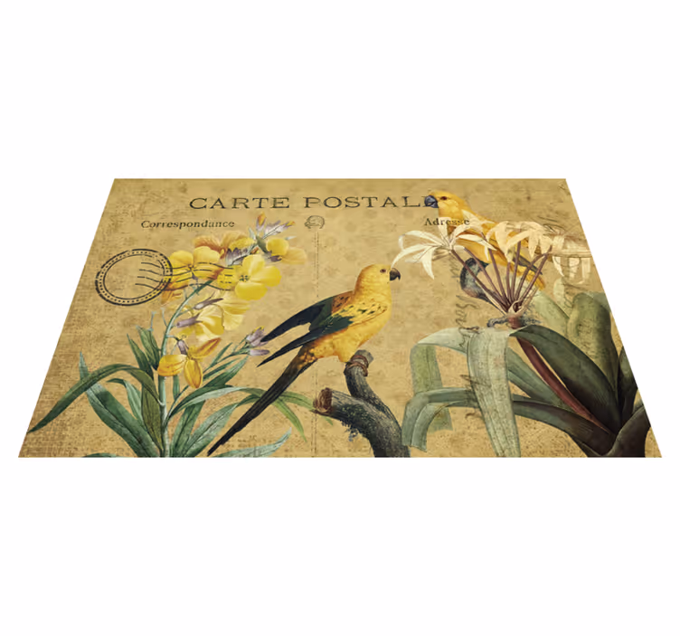 Original placemats vintage floral postcard design - TenStickers